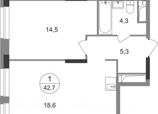 Продается 1-ком. квартира, 42.7 м2, Москва