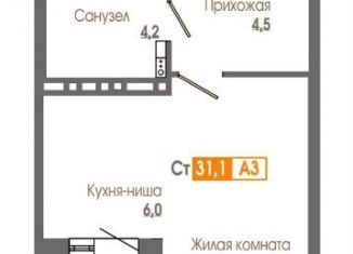 Продается квартира студия, 30.8 м2, Красноярский край