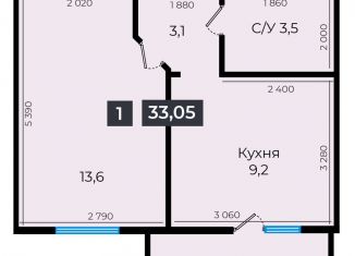 Однокомнатная квартира на продажу, 33 м2, Ставрополь, улица Южный Обход, 53В, Промышленный район