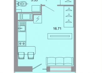 Квартира на продажу студия, 23.7 м2, Ленинградская область, Тихая улица, 13к1