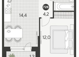 Продаю 1-комнатную квартиру, 35.5 м2, Омск