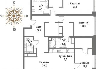 4-ком. квартира на продажу, 135.5 м2, Москва, Рубцовско-Дворцовая улица, 4, ВАО