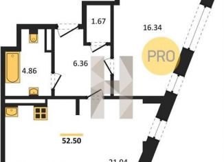 Продаю однокомнатную квартиру, 52.5 м2, Воронеж, Коминтерновский район