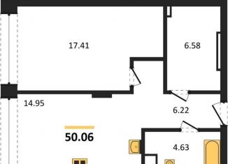 Продам 1-комнатную квартиру, 50.1 м2, Новосибирская область, Ленинградская улица, 342