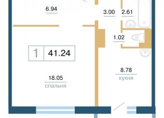 Продам однокомнатную квартиру, 41.2 м2, Красноярский край, улица Светлова, 42