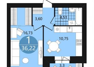 Продается 1-ком. квартира, 36.2 м2, Ярославль, 1-я Приволжская улица, 4, Фрунзенский район