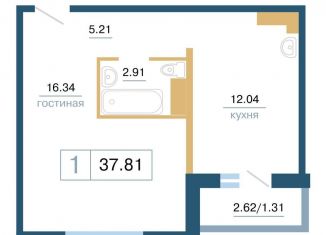 Продажа 1-комнатной квартиры, 38 м2, Красноярск, ЖК Нанжуль-Солнечный, улица Светлова, 42