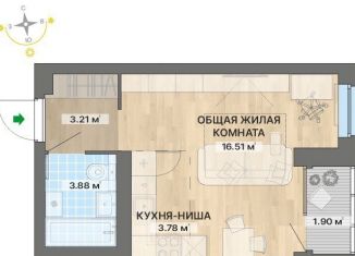 Продам квартиру студию, 29.3 м2, Свердловская область, переулок Ударников, 33