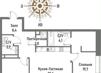 Продается трехкомнатная квартира, 73.1 м2, Москва, улица Матросская Тишина, вл10, район Сокольники