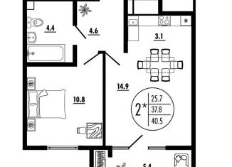 Продаю 2-комнатную квартиру, 40.5 м2, Ростов-на-Дону