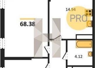 Продажа 2-ком. квартиры, 68.4 м2, Воронеж, Московский проспект, 142В