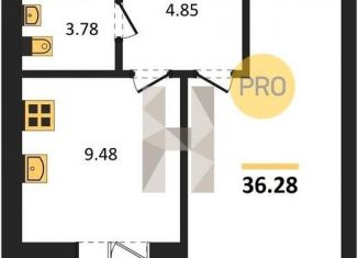 Продам 1-комнатную квартиру, 36.3 м2, Воронеж, улица Курчатова, 26Б, Советский район