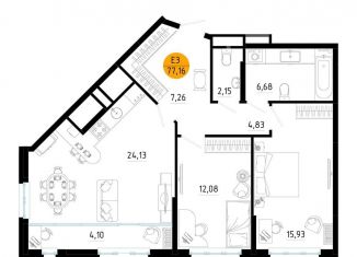 Продам 2-комнатную квартиру, 77.2 м2, Рязань