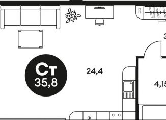 Продажа квартиры студии, 35 м2, Ростов-на-Дону, Красноармейская улица, 242