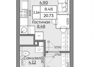 Продажа квартиры студии, 21 м2, Казань, улица Рауиса Гареева, 125, Приволжский район