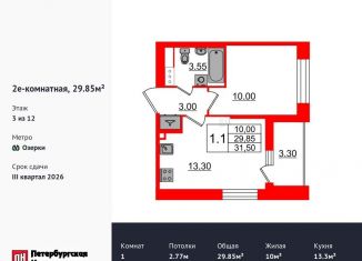 Продажа однокомнатной квартиры, 29.9 м2, Санкт-Петербург