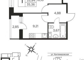 Продам 1-комнатную квартиру, 35 м2, Санкт-Петербург, Большой Сампсониевский проспект, 70к2, Выборгский район