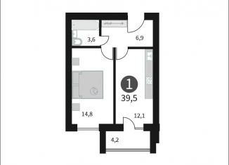 Продается однокомнатная квартира, 39.5 м2, Смоленск