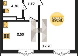 Продам 1-комнатную квартиру, 39.8 м2, посёлок Отрадное, бульвар 70 лет Победы, 5