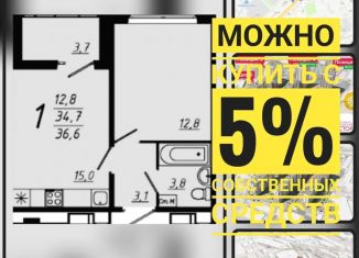 Продам однокомнатную квартиру, 36.9 м2, Воронеж, Коминтерновский район