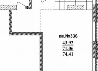 Продам квартиру студию, 74.4 м2, Новосибирск, Садовая улица, 17