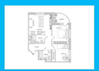 Продается 2-ком. квартира, 57.7 м2, Санкт-Петербург, ЖК ЦДС Дримлайн