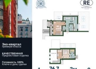 Продается 1-ком. квартира, 76.7 м2, Калининград, Ленинградский район