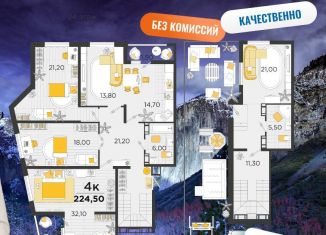 Продажа 4-ком. квартиры, 171.2 м2, Краснодар, улица имени В.Н. Мачуги, 166Ак1, Карасунский округ