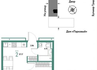 Продается 2-комнатная квартира, 37.2 м2, Тюменская область, улица Новосёлов, 100