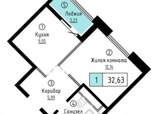 Продается 1-комнатная квартира, 32.6 м2, Хабаровск