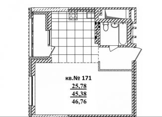 Продается квартира студия, 46.8 м2, Новосибирская область, Садовая улица, 17