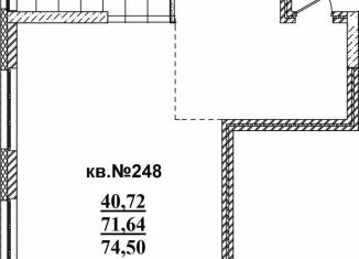 Продам 1-ком. квартиру, 74.5 м2, Новосибирская область, Садовая улица, 17