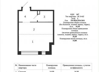 Продаю квартиру студию, 34.3 м2, Москва, улица Петра Кончаловского, 7к1, ЖК Шагал