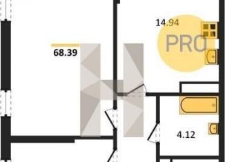 Продажа 2-ком. квартиры, 68.4 м2, Воронеж, Московский проспект, 132