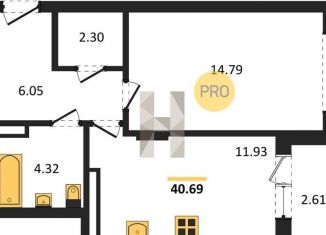 Продажа однокомнатной квартиры, 40.7 м2, Воронеж, Средне-Московская улица, 60