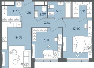 Продам двухкомнатную квартиру, 76 м2, Москва, Пресненский район, Шмитовский проезд, 39к5