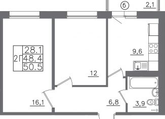 Продам 2-ком. квартиру, 50.5 м2, Иркутск, Октябрьский округ