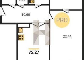 Продажа 1-комнатной квартиры, 74.6 м2, Воронеж, Московский проспект, 132