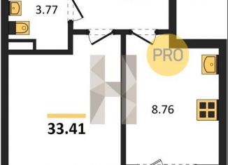 Продам 1-ком. квартиру, 33.4 м2, Воронежская область, улица Славы, 7