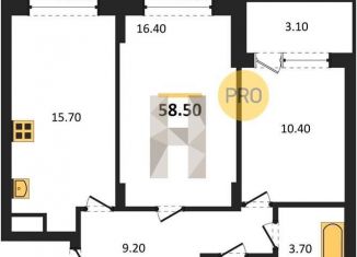 2-комнатная квартира на продажу, 58 м2, Воронеж