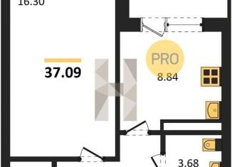 Продажа однокомнатной квартиры, 37.1 м2, Воронеж, улица Фёдора Тютчева, 105