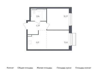 Продажа 1-комнатной квартиры, 34.8 м2, Московская область, микрорайон Город-событие, 54