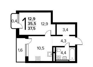 Однокомнатная квартира на продажу, 37.5 м2, поселение Десёновское