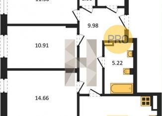 Продажа 3-ком. квартиры, 73.4 м2, Воронеж, улица Фёдора Тютчева, 105, Железнодорожный район