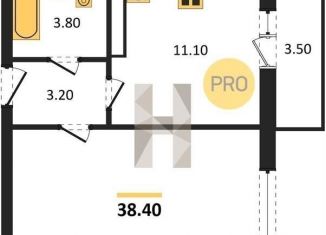 Продам однокомнатную квартиру, 38.4 м2, посёлок Отрадное, Осиновая улица, 13