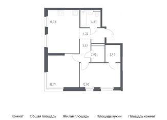 Продам 2-ком. квартиру, 61.8 м2, Москва, жилой комплекс Квартал Герцена, к2, метро Орехово