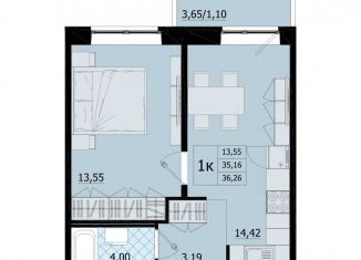 Продается однокомнатная квартира, 36.3 м2, Ленинградская область