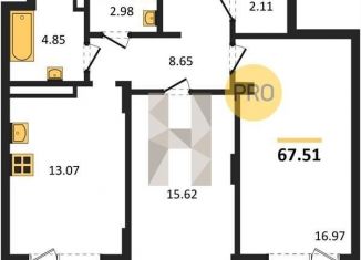 Продается 2-ком. квартира, 67.5 м2, Воронеж, Коминтерновский район