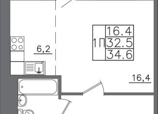 Продается 1-комнатная квартира, 34.6 м2, Иркутск, Октябрьский округ