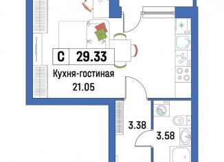 Продается квартира студия, 29.3 м2, Ленинградская область